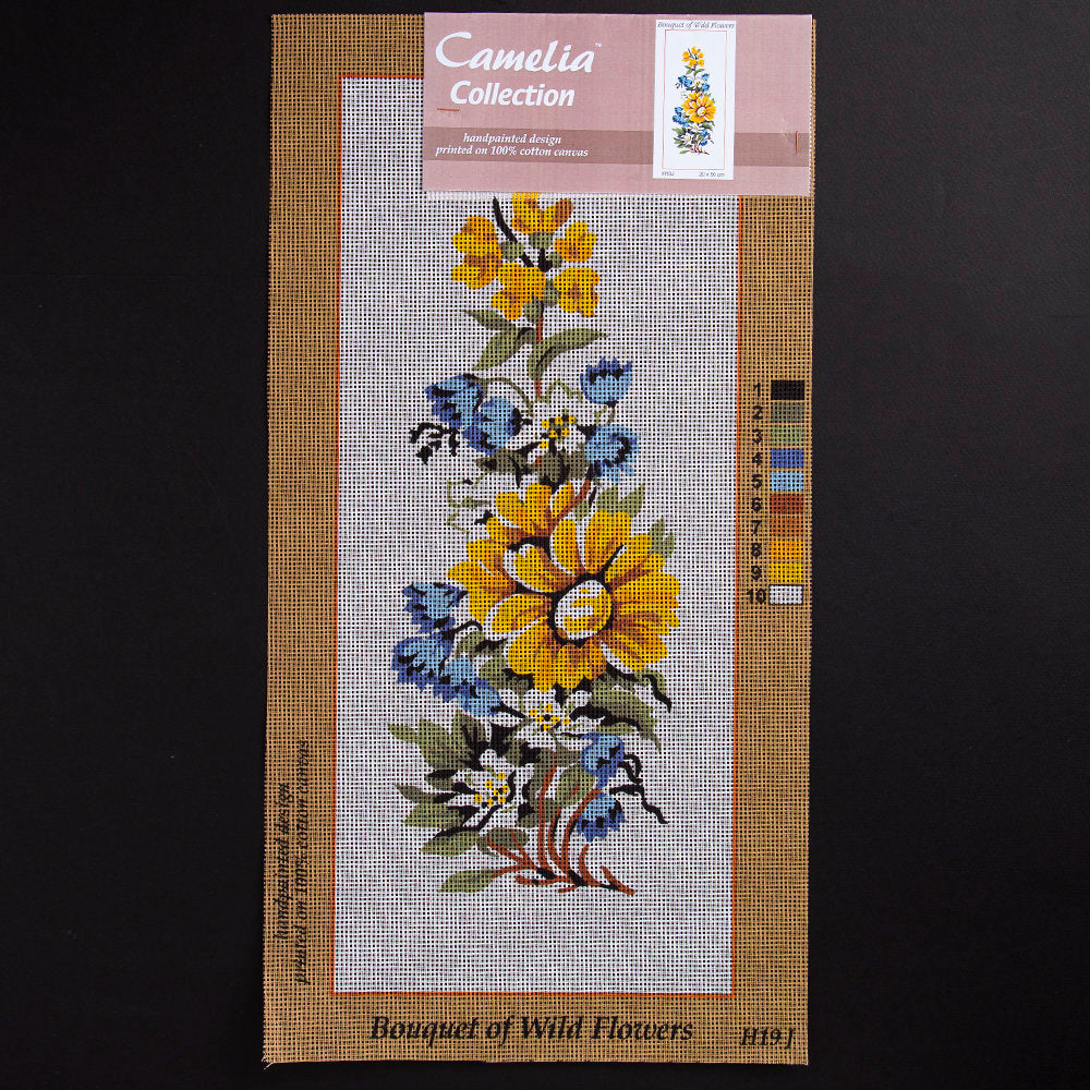 ORCHİDEA 20x50 cm Karışık Çiçekler Baskılı Goblen H19J